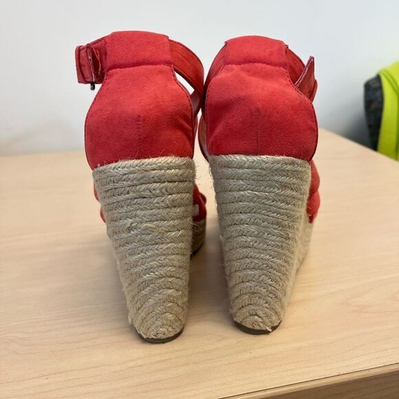 Sam & Libby Salmon Banquet Strappy Espadrille Wedge Sandals sz 9 EUC - Picture 5 of 6